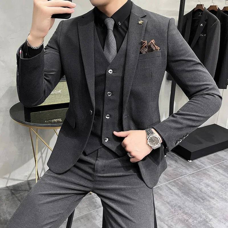 High-end Boutique Casual Business Suit 3-Piece Set - The 4 Season Clothing Brand