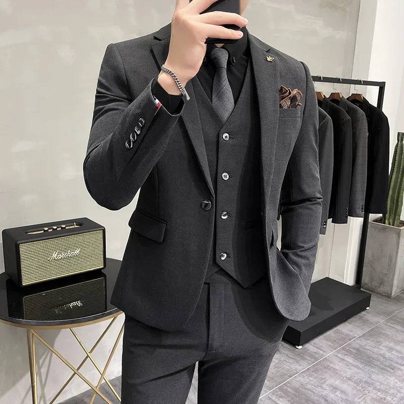 High-end Boutique Casual Business Suit 3-Piece Set - The 4 Season Clothing Brand