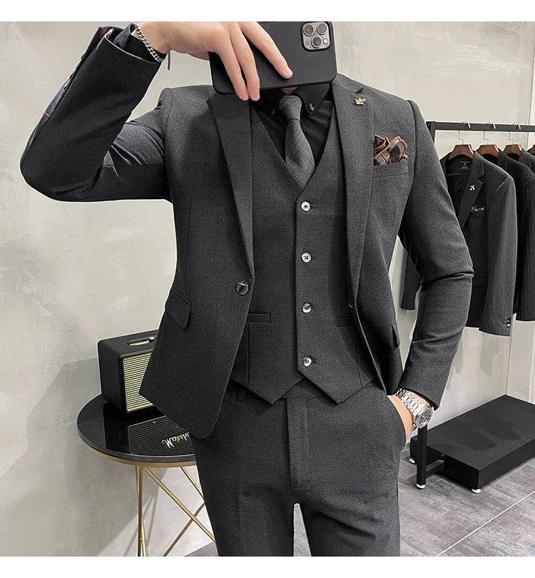 High-end Boutique Casual Business Suit 3-Piece Set - The 4 Season Clothing Brand