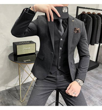 High-end Boutique Casual Business Suit 3-Piece Set - The 4 Season Clothing Brand