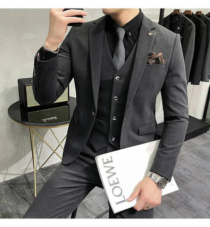 High-end Boutique Casual Business Suit 3-Piece Set - The 4 Season Clothing Brand