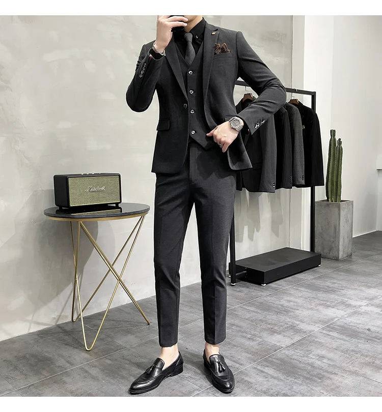 High-end Boutique Casual Business Suit 3-Piece Set - The 4 Season Clothing Brand