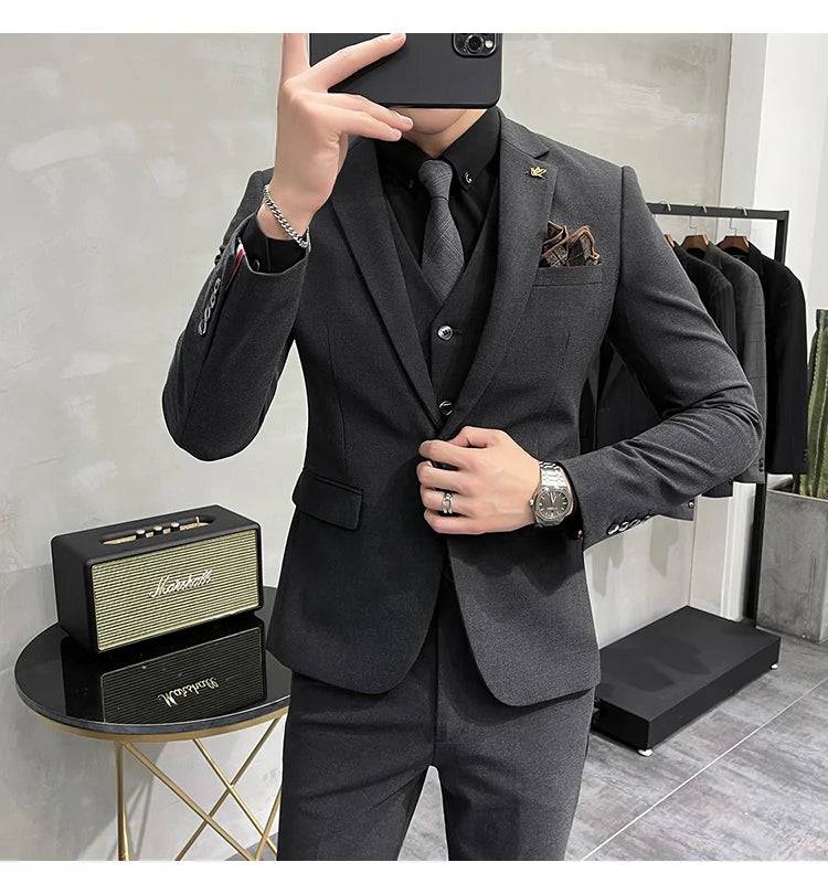 High-end Boutique Casual Business Suit 3-Piece Set - The 4 Season Clothing Brand