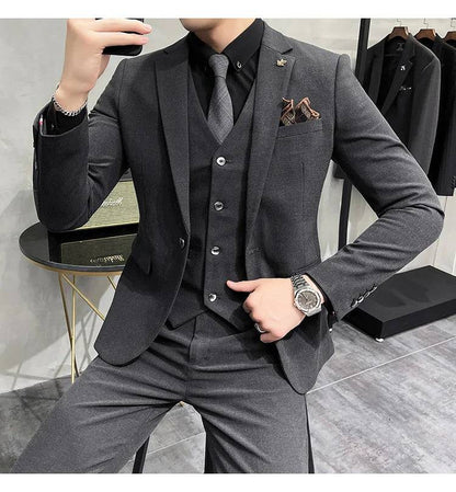 High-end Boutique Casual Business Suit 3-Piece Set - The 4 Season Clothing Brand