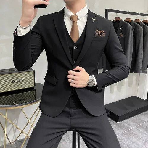 High-end Boutique Casual Business Suit 3-Piece Set - The 4 Season Clothing Brand