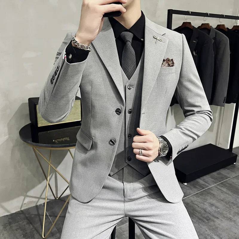 High-end Boutique Casual Business Suit 3-Piece Set - The 4 Season Clothing Brand