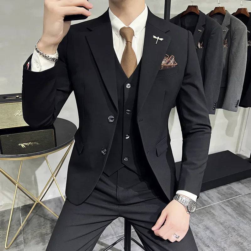 High-end Boutique Casual Business Suit 3-Piece Set - The 4 Season Clothing Brand