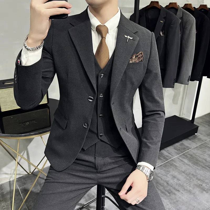 High-end Boutique Casual Business Suit 3-Piece Set - The 4 Season Clothing Brand