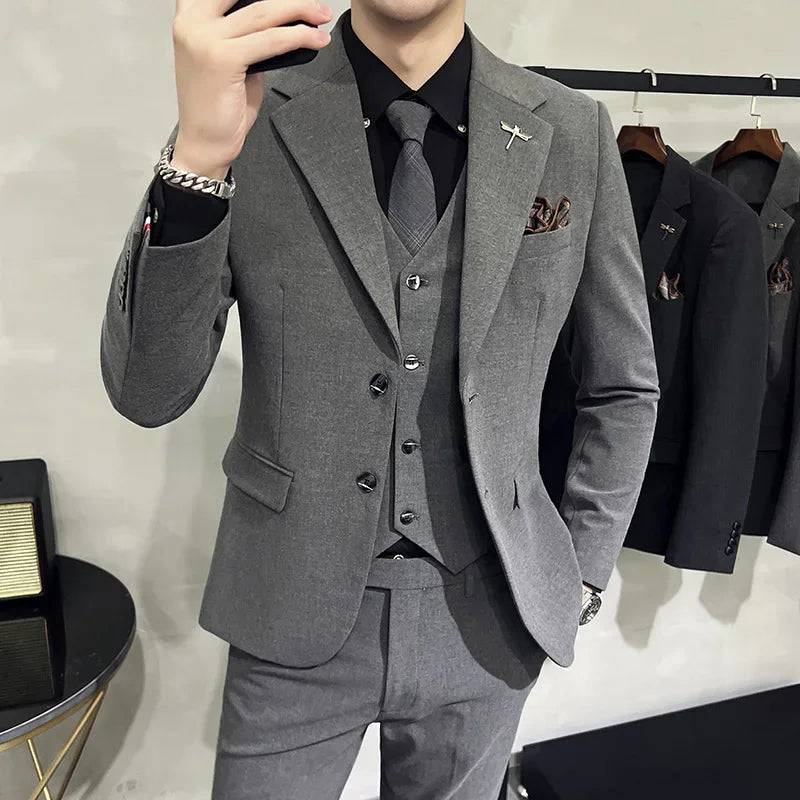 High-end Boutique Casual Business Suit 3-Piece Set - The 4 Season Clothing Brand