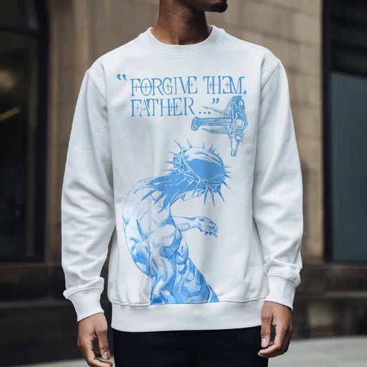 Forgive Them Father Graphic Printed Sweatshirt - The 4 Season Clothing Brand