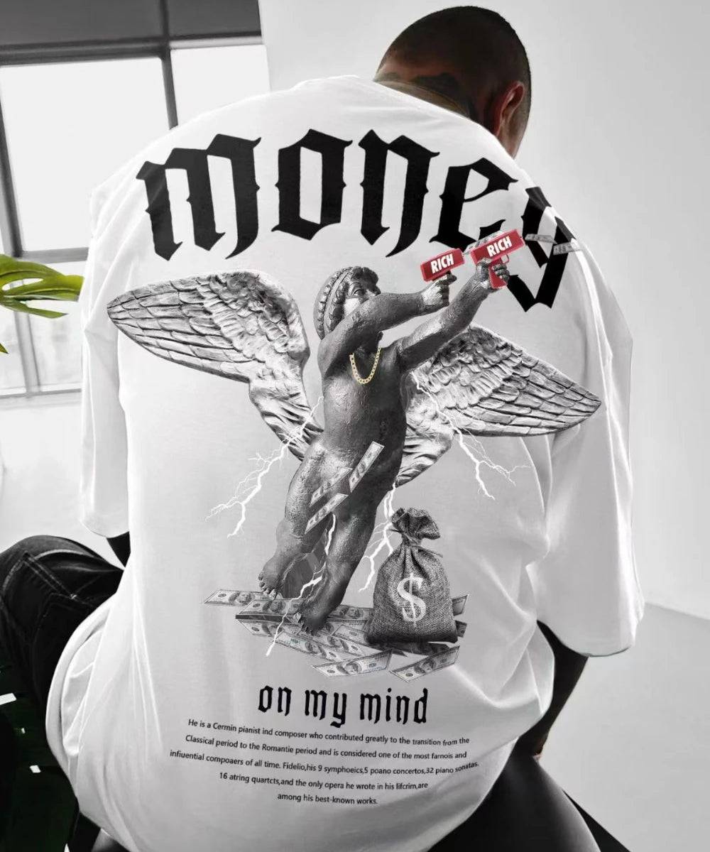 Money Angel Graphic Printed T-Shirt - The 4 Season Clothing Brand