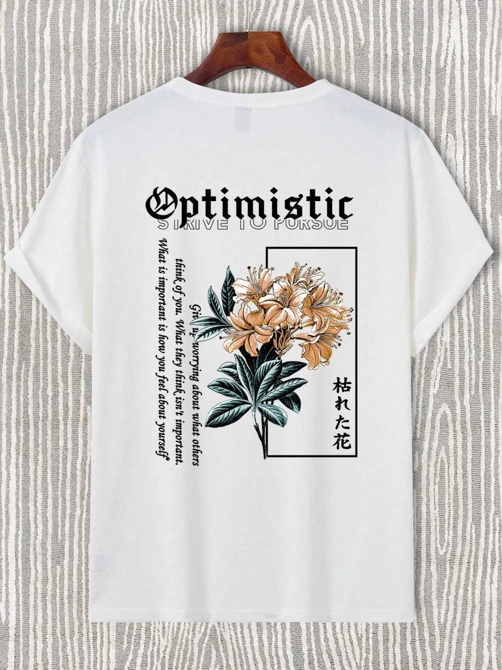 Optimistic Strive To Porsue Graphic Rose T-Shirt - The 4 Season Clothing Brand