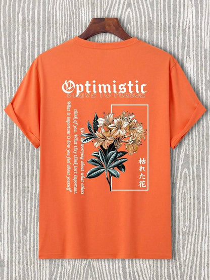 Optimistic Strive To Porsue Graphic Rose T-Shirt - The 4 Season Clothing Brand