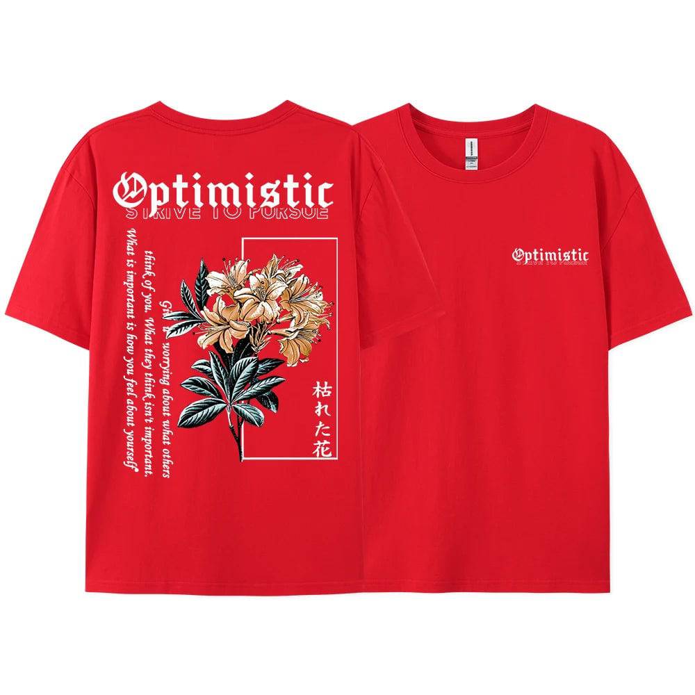 Optimistic Strive To Porsue Graphic Rose T-Shirt - The 4 Season Clothing Brand