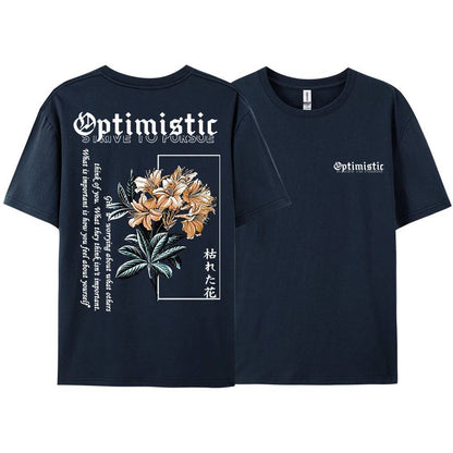 Optimistic Strive To Porsue Graphic Rose T-Shirt - The 4 Season Clothing Brand