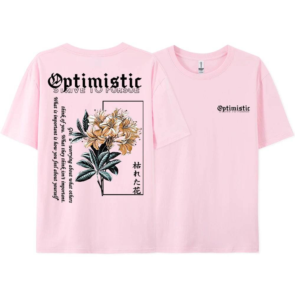 Optimistic Strive To Porsue Graphic Rose T-Shirt - The 4 Season Clothing Brand