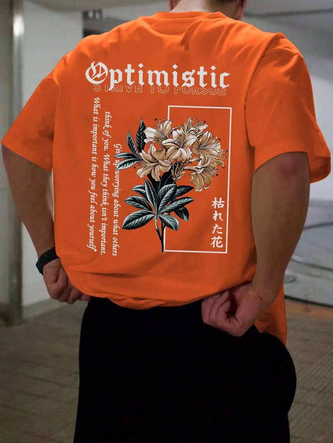 Optimistic Strive To Porsue Graphic Rose T-Shirt - The 4 Season Clothing Brand