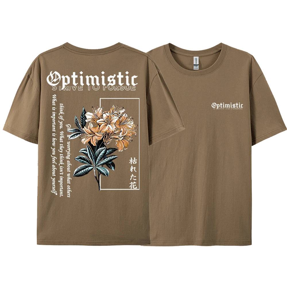 Optimistic Strive To Porsue Graphic Rose T-Shirt - The 4 Season Clothing Brand