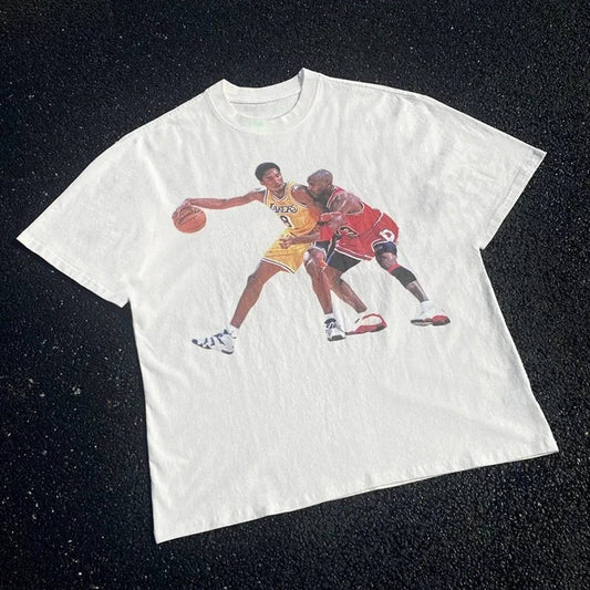 Classic Kobe Bryant X Michael Jordan Graphic Printed T-Shirt - The 4 Season Clothing Brand