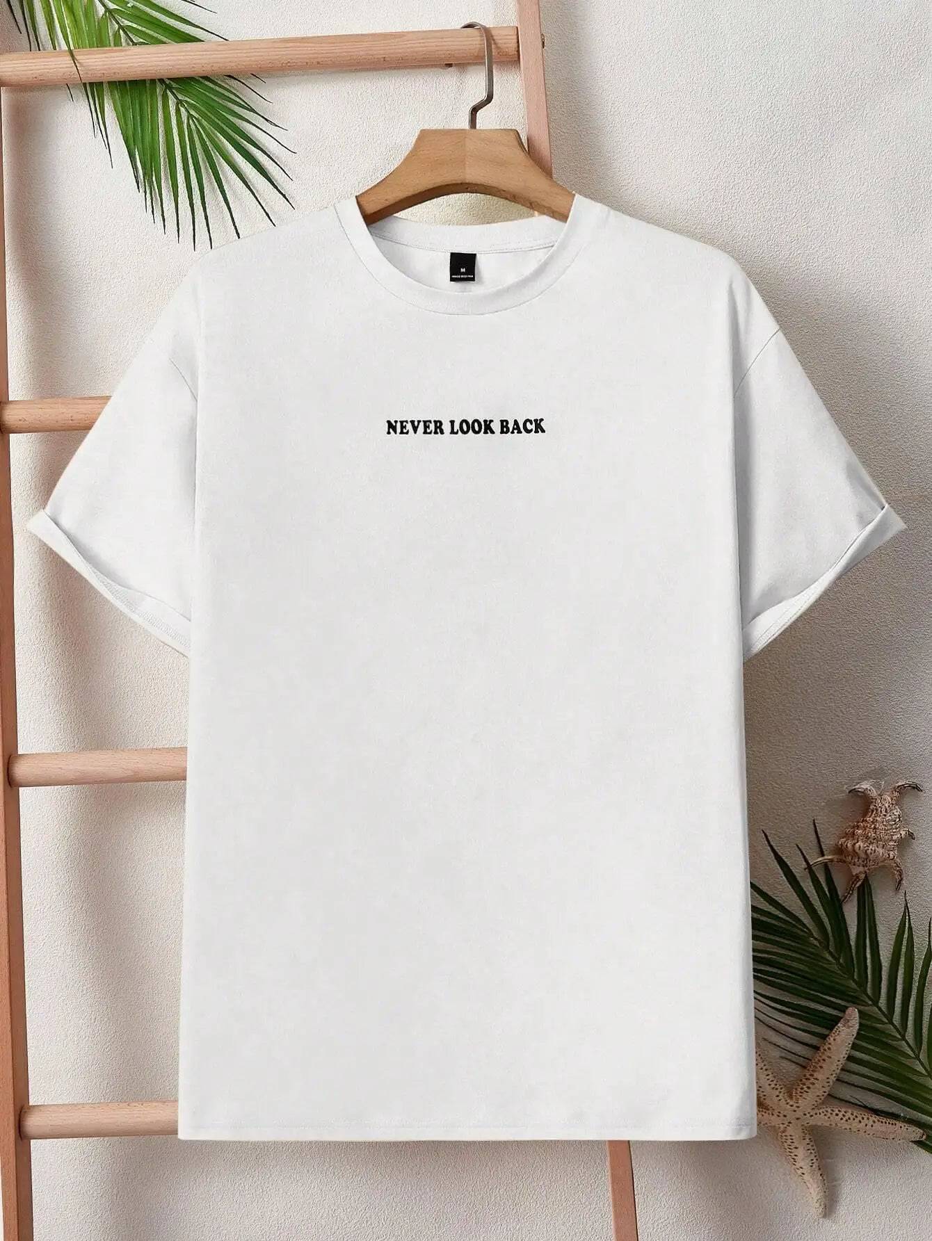 Never Look Back Creative Smile Printed T-Shirt - The 4 Season Clothing Brand