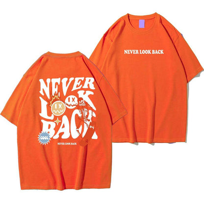 Never Look Back Creative Smile Printed T-Shirt - The 4 Season Clothing Brand