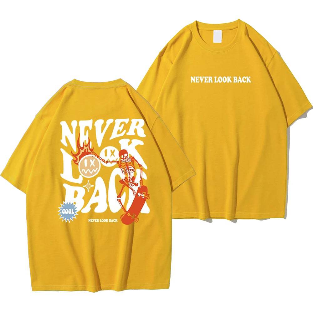 Never Look Back Creative Smile Printed T-Shirt - The 4 Season Clothing Brand