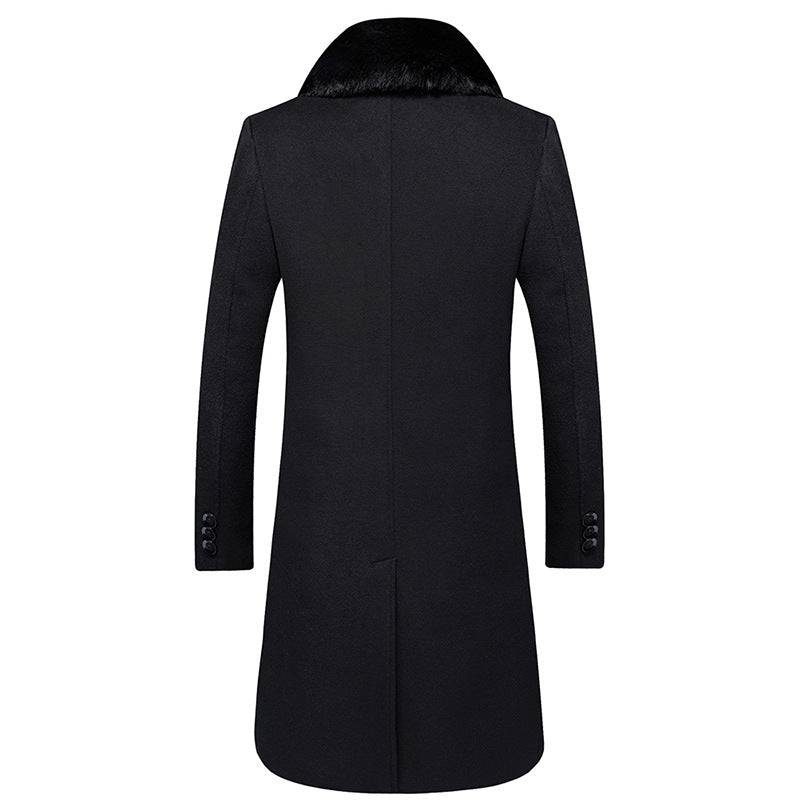 Premium Fur-Collar Trench Woolen Coat - The 4 Season Clothing Brand