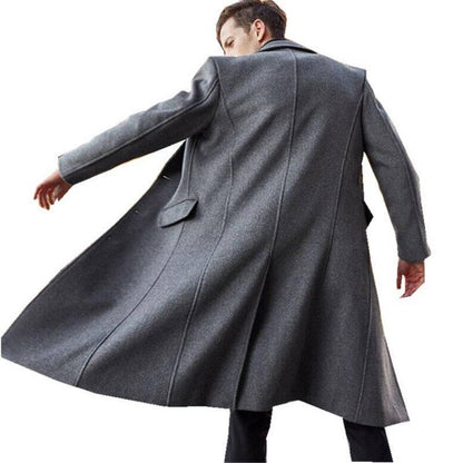 Men's Long Trench Woolen Coat - The 4 Season Clothing Brand