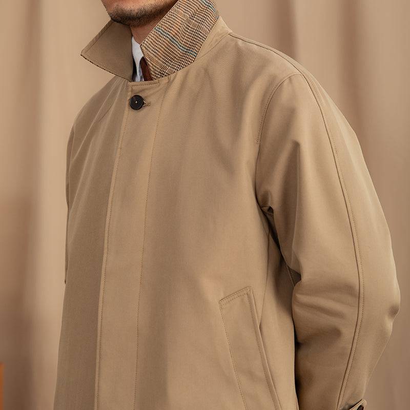 Lapel Single Breasted Business Casual Mid-length Trench Coat - The 4 Season Clothing Brand