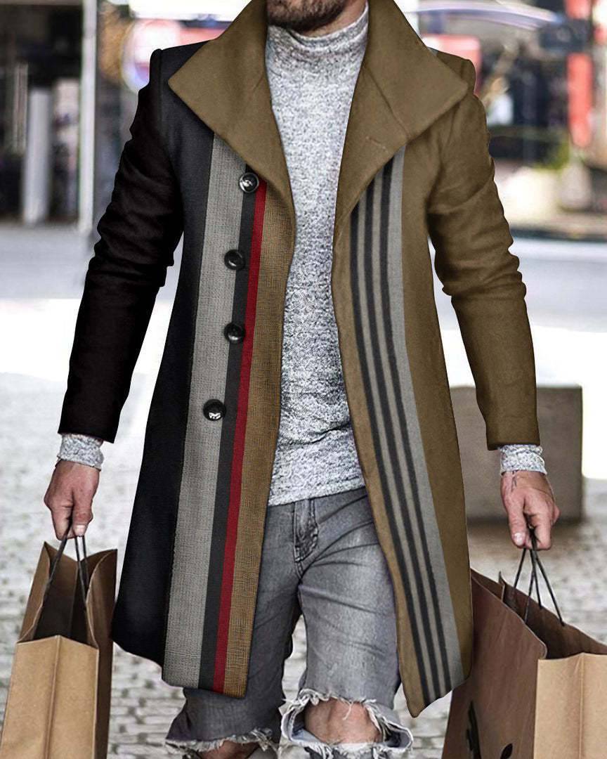 Men's Woolen Lapel Trench Coat - The 4 Season Clothing Brand