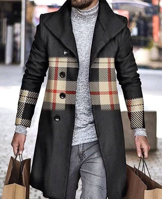 Men's Woolen Lapel Trench Coat - The 4 Season Clothing Brand