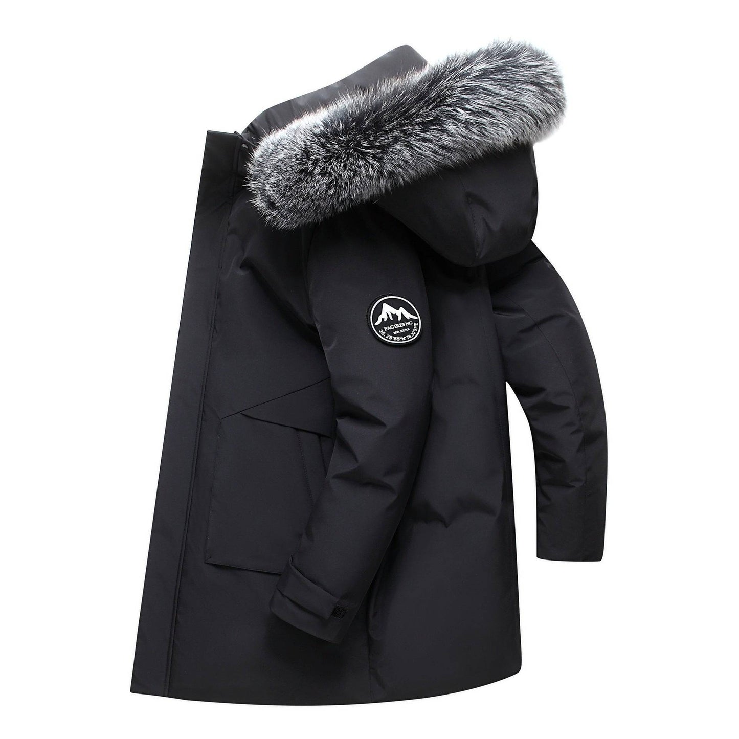 Fox Fur Collar Mid-length Cold-resistant Trench Coat - The 4 Season Clothing Brand